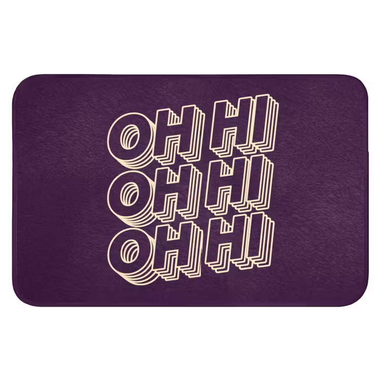 Oh hi - Paars - 3D Badmat klein -3d