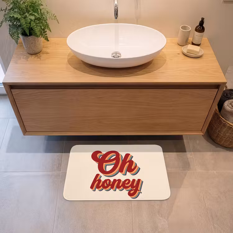 Oh honey - Rood - Schaduw Badmat klein -sfeer1