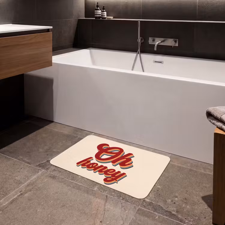 Oh honey - Rood - Schaduw Badmat klein -sfeer3