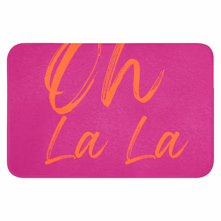 Oh la la - Oranje - Roze Badmat klein -3d