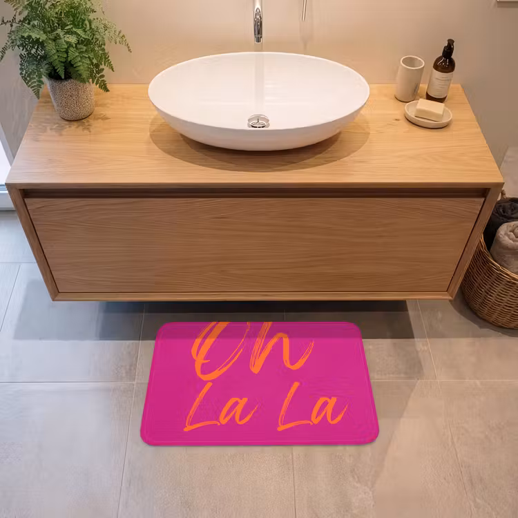 Oh la la - Oranje - Roze Badmat klein -sfeer1