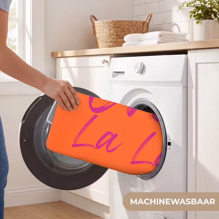 Oh la la - Oranje - Roze - Grafisch Badmat klein -USP_WasbaarNL