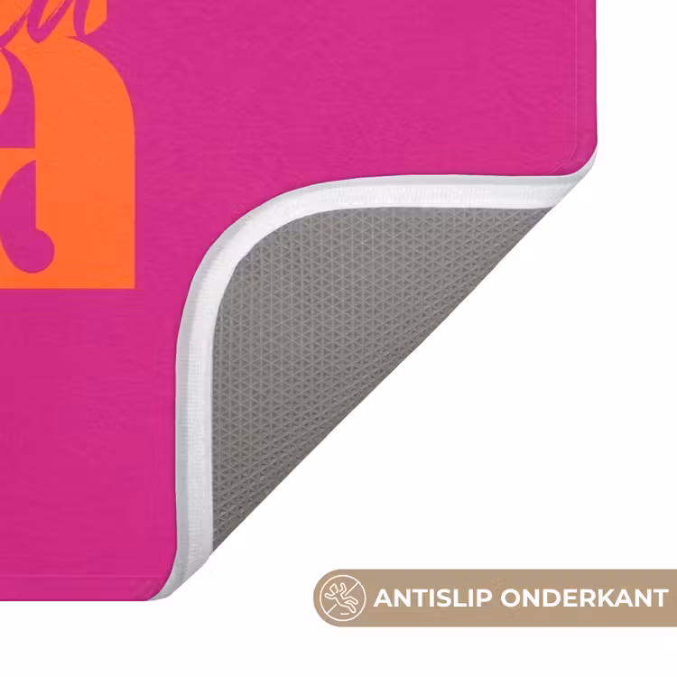 Oh la la - Roze - Oranje - Gestapelde letters Badmat klein -USP_AntislipNL