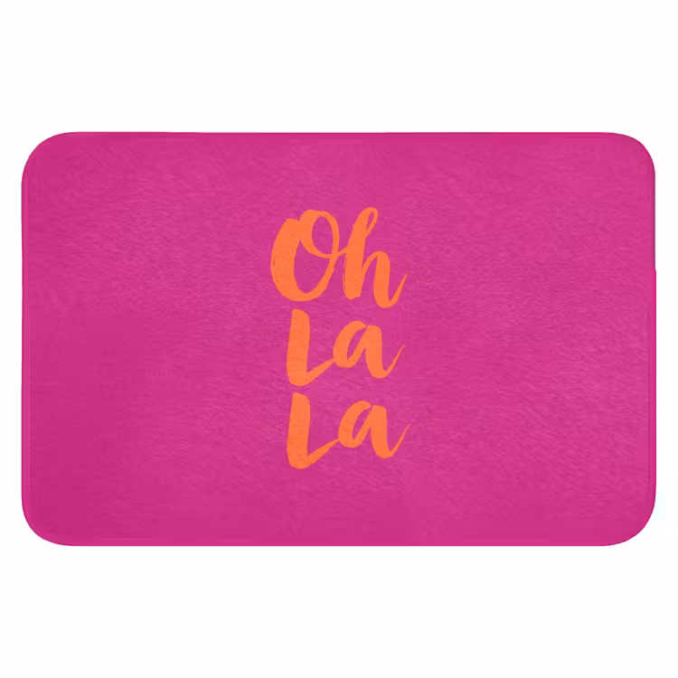 Oh la la - Roze - Oranje - Minimalistisch Badmat klein -3d