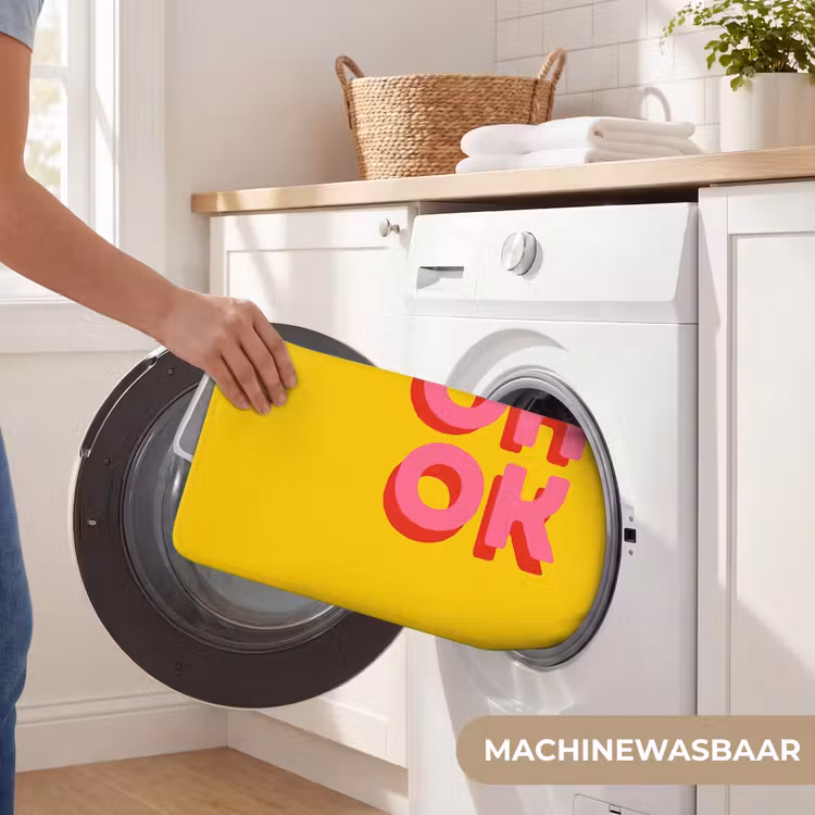 Oh ok - 3D - Geel - Roze Badmat klein -USP_WasbaarNL