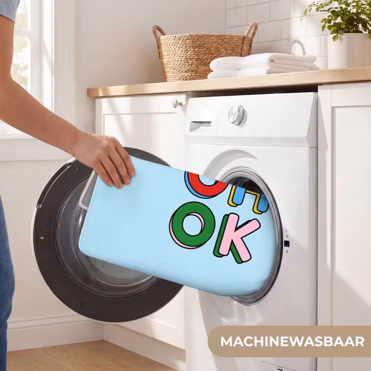 Oh ok - Blauw - Kleurrijk Badmat klein -USP_WasbaarNL