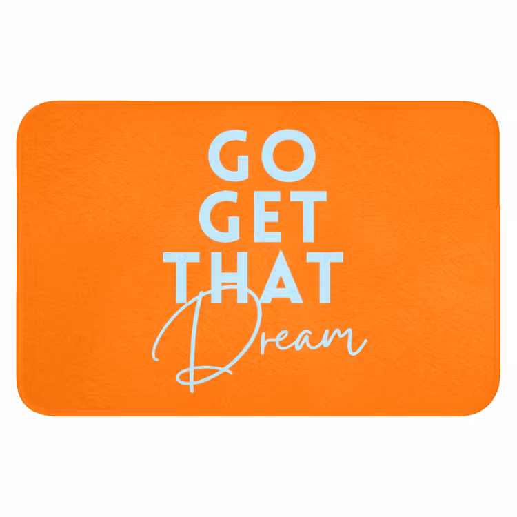 Oranje - Blauw - Go get that dream Badmat klein -3d