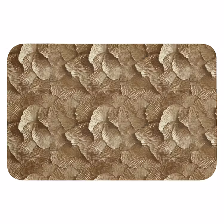 Organisch - Patroon - Bladeren - Goud Badmat klein 997 -3d