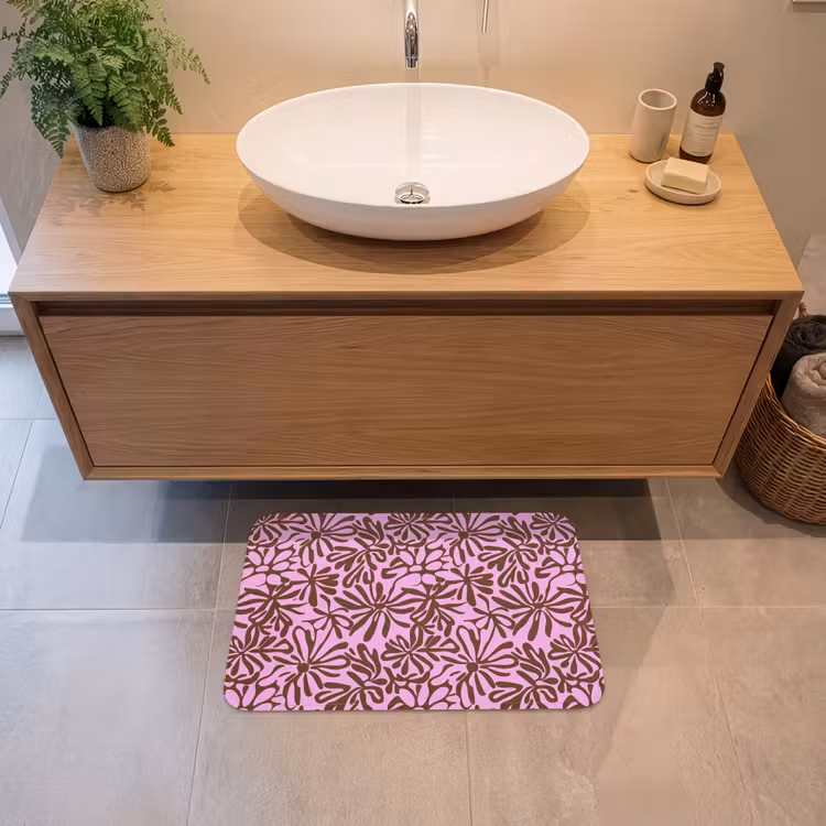 Organisch - Patroon - Roze Badmat klein 997 -sfeer1