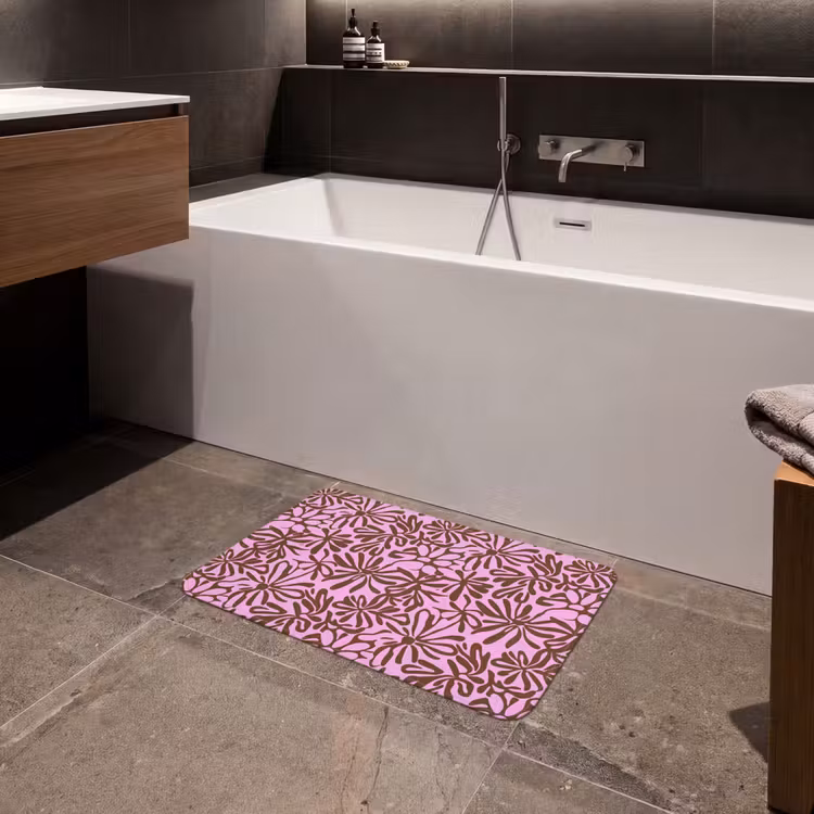 Organisch - Patroon - Roze Badmat klein 997 -sfeer3