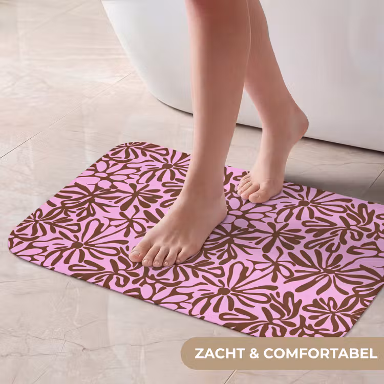 Organisch - Patroon - Roze Badmat klein 997 -USP_ZachtNL