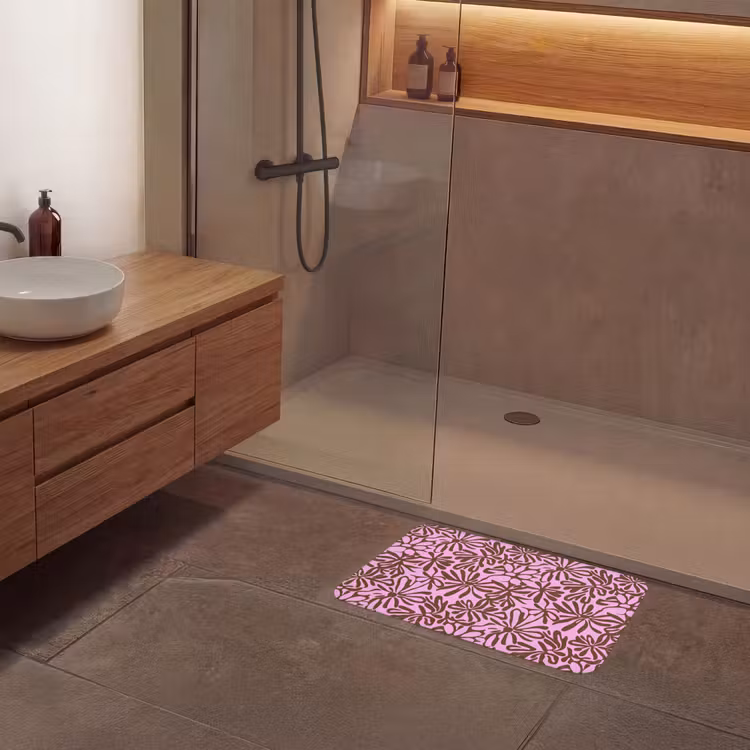 Organisch - Patroon - Roze Badmat klein 997 -sfeer2