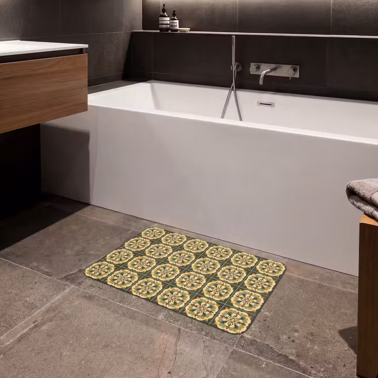 Ornament - Patroon - Groen Badmat klein 997 -sfeer3