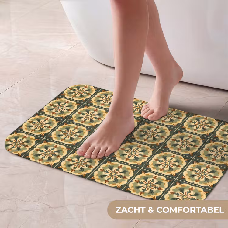 Ornament - Patroon - Groen Badmat klein 997 -USP_ZachtNL