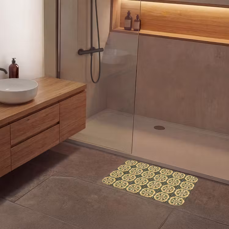 Ornament - Patroon - Groen Badmat klein 997 -sfeer2