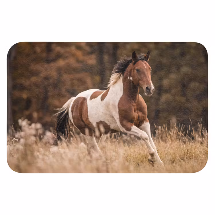Paard - Bruin - Gras Badmat klein -3d