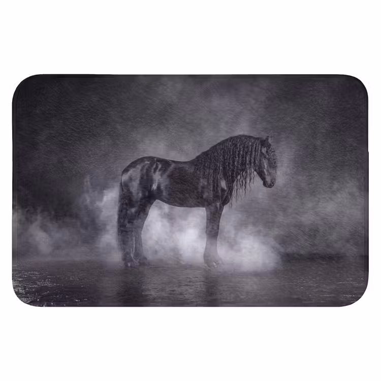 Paard - Magisch - Zwart Badmat klein -3d