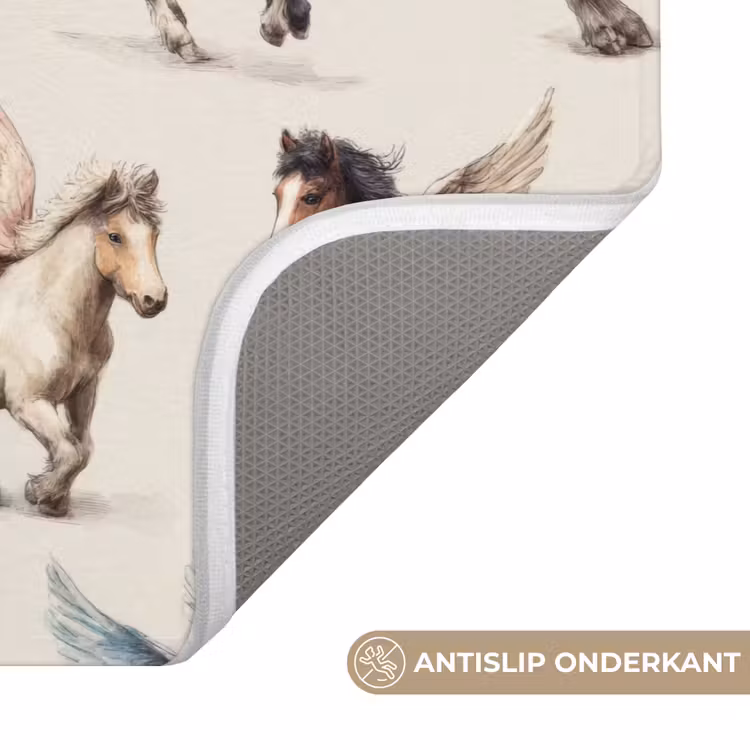 Paarden - Vleugels - Kleurrijk Badmat klein 997 -USP_AntislipNL
