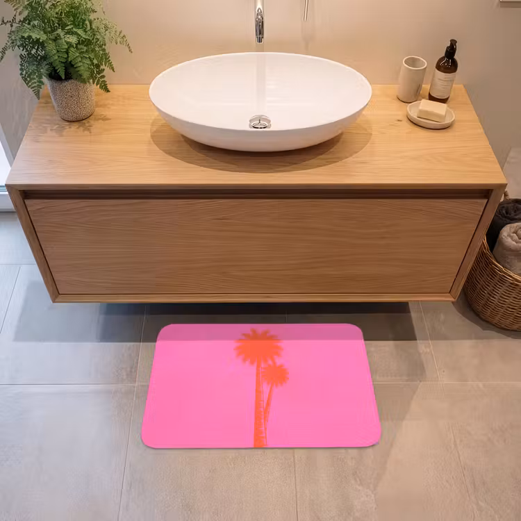Palmbomen - Modern - Roze Badmat klein -sfeer1