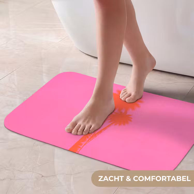 Palmbomen - Modern - Roze Badmat klein -USP_ZachtNL