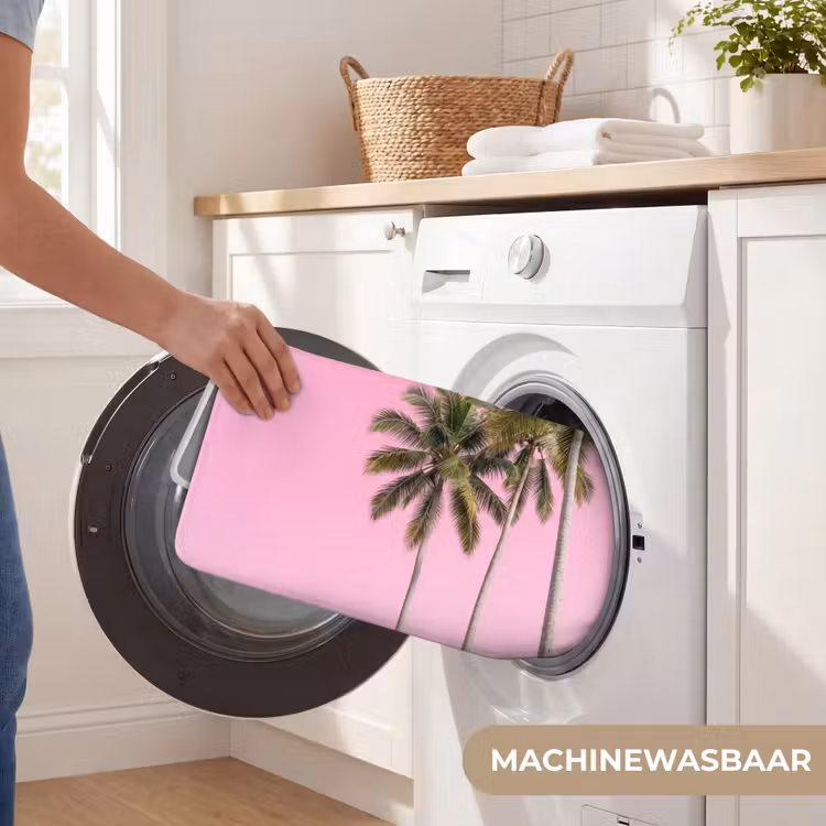 Palmboom - Tropisch - Pink Badmat klein -USP_WasbaarNL