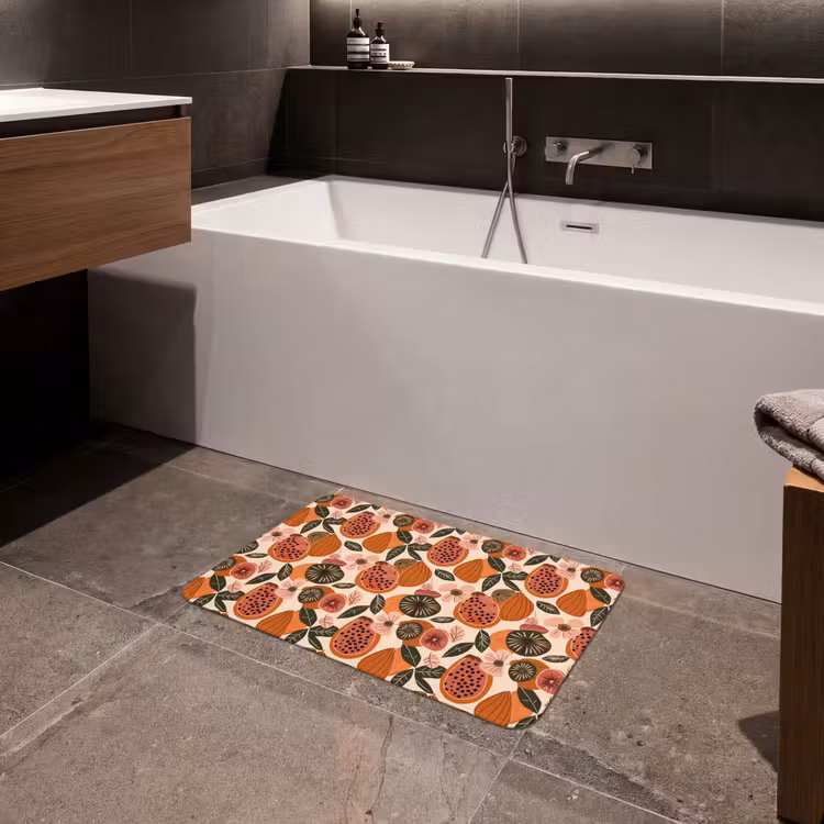 Papaja - Bloesem - Oranje Badmat klein 997 -sfeer3