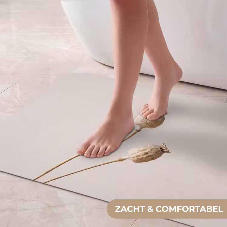 Papaverbollen - Droogbloemen - Minimalistisch - Beige - Rustig Badmat middel -USP_ZachtNL