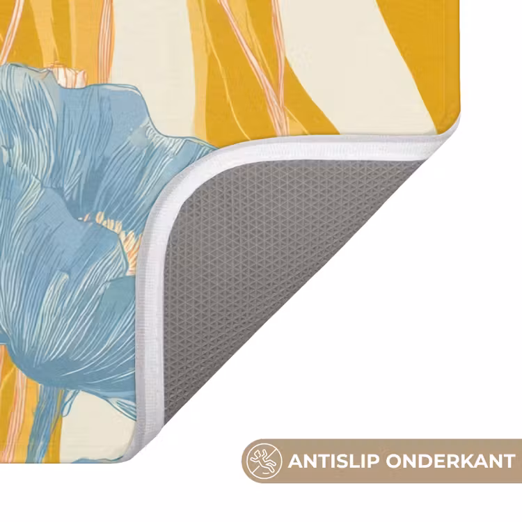 Papavers - Botanisch - Blauw Badmat middel 997 -USP_AntislipNL