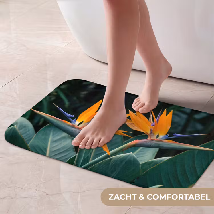 Paradijsvogel - Bloem - Exotisch Badmat klein -USP_ZachtNL