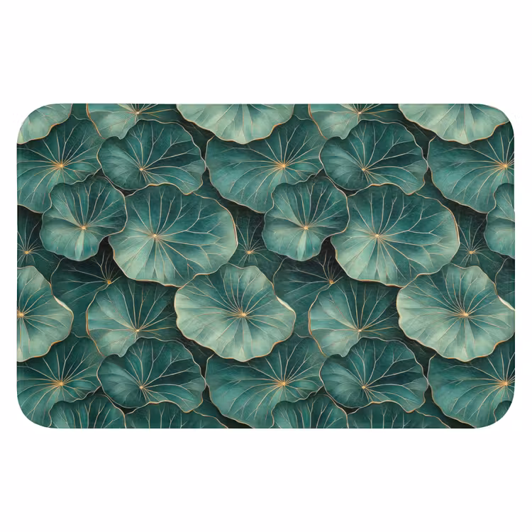 Patroon - Bladeren - Groen Badmat klein 997 -3d