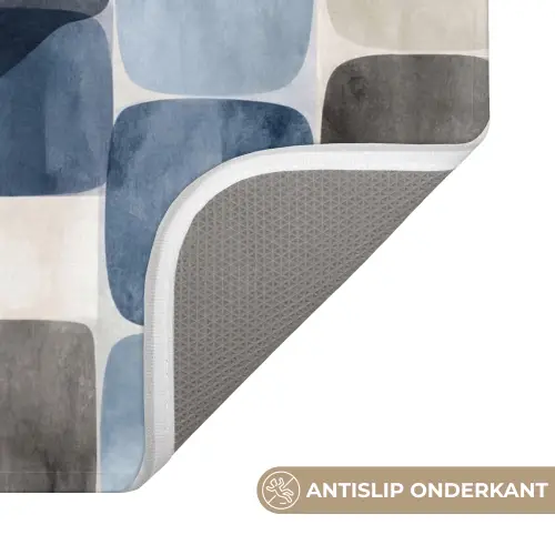 Patroon - Blauw - Vierkanten Badmat klein -USP_AntislipNL