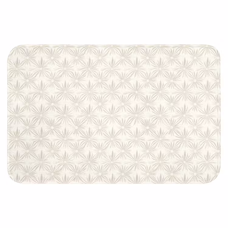 Patroon - Bloemen - Beige Badmat klein 997 -3d