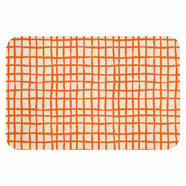 Patroon - Lijnen - Oranje Badmat klein 997 -3d