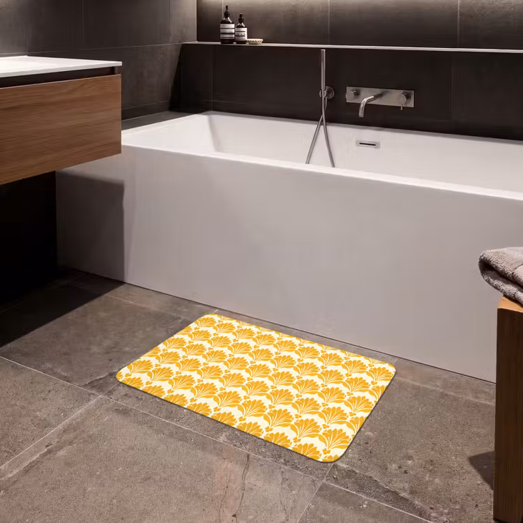 Patroon - Motief - Geel Badmat klein 997 -sfeer3
