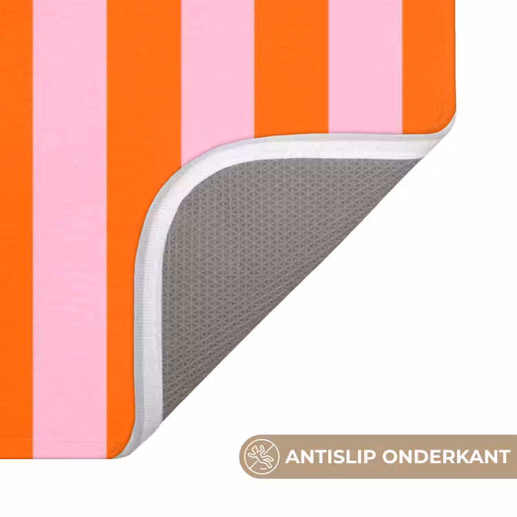 Patroon - Oranje - Fijn - Strepen Badmat klein -USP_AntislipNL