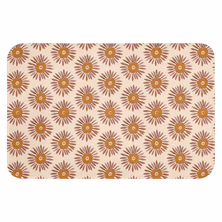 Patroon - Retro - Bruin Badmat klein 997 -3d