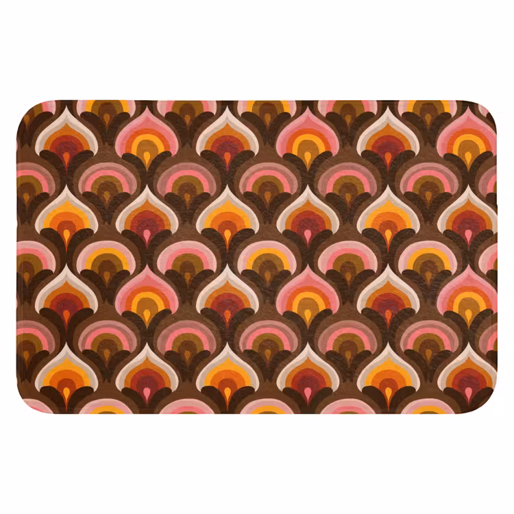Patroon - Retro - Kleurrijk Badmat klein 997 -3d