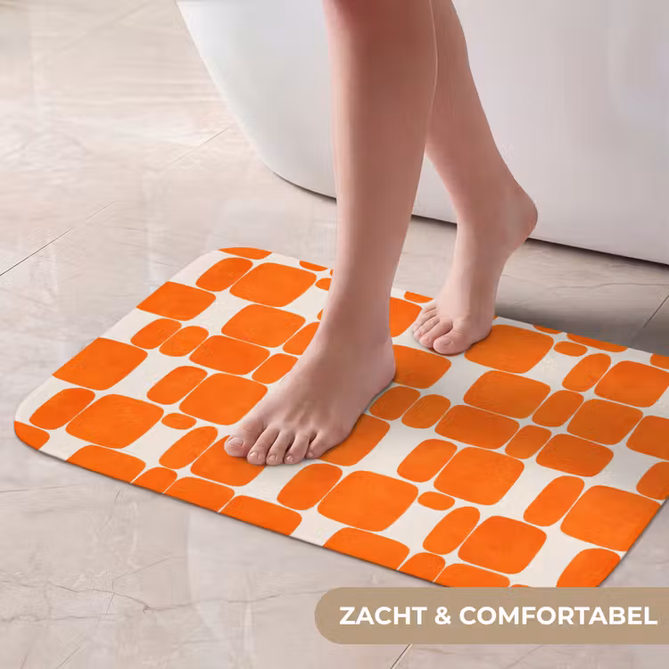 Patroon - Retro - Oranje Badmat klein 997 -USP_ZachtNL