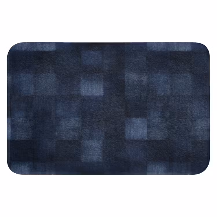 Patroon - Ruit - Marineblauw Badmat klein 997 -3d