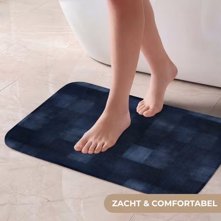 Patroon - Ruit - Marineblauw Badmat klein 997 -USP_ZachtNL