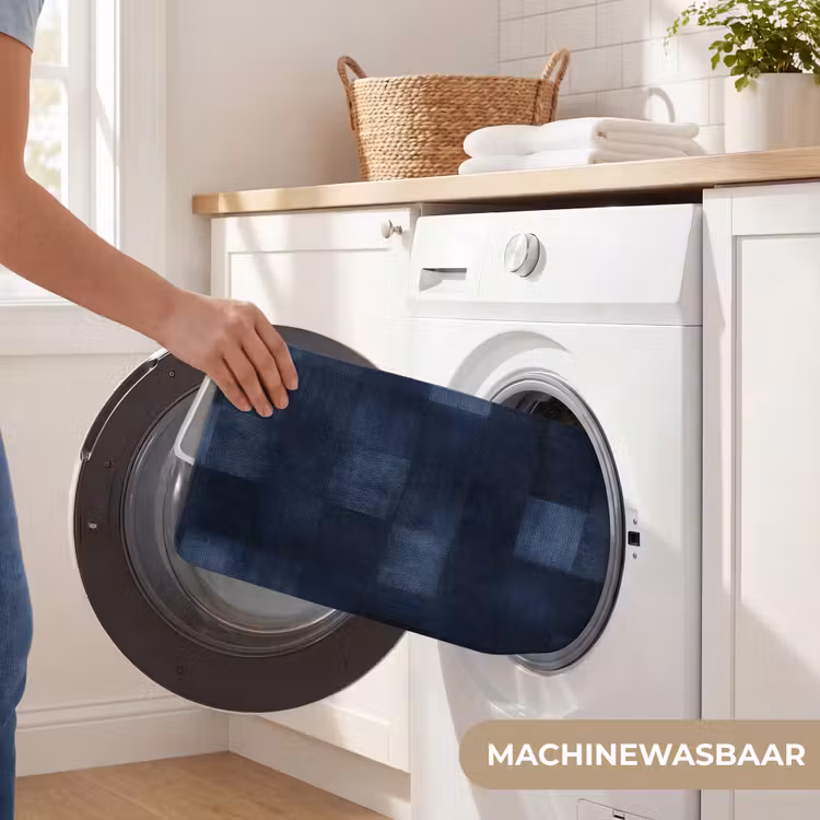 Patroon - Ruit - Marineblauw Badmat klein 997 -USP_WasbaarNL