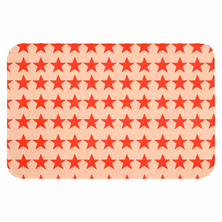 Patroon - Sterren - Rood Badmat klein 997 -3d