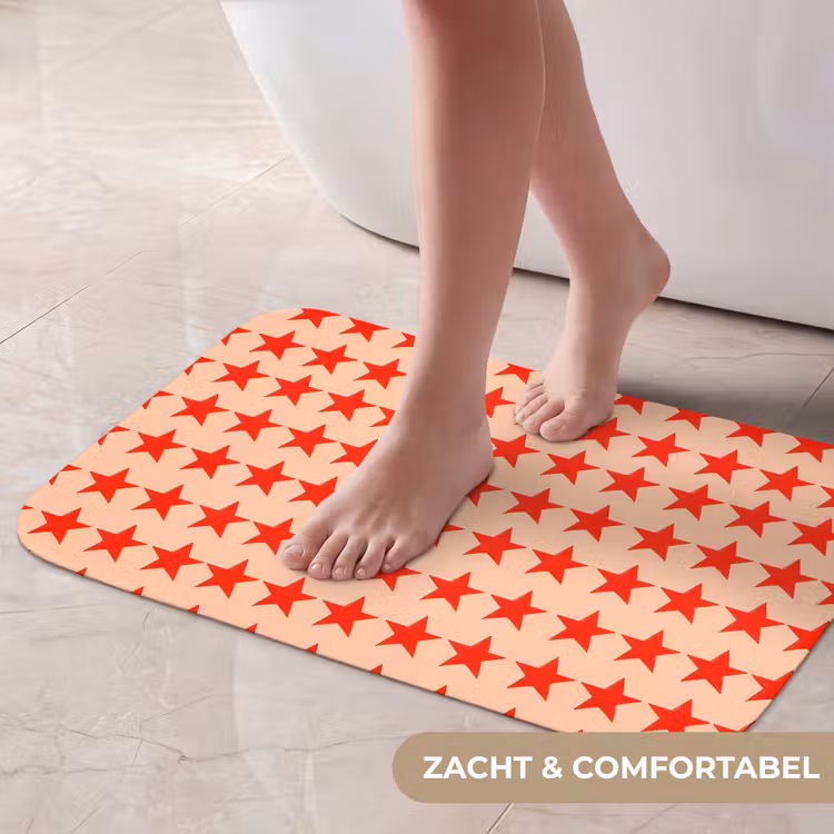 Patroon - Sterren - Rood Badmat klein 997 -USP_ZachtNL