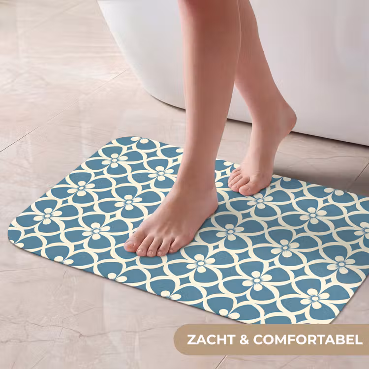 Patroon - Symmetrisch - Blauw Badmat klein 997 -USP_ZachtNL