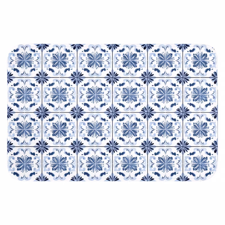Patroon - Tegel - Blauw Badmat klein 997 -3d