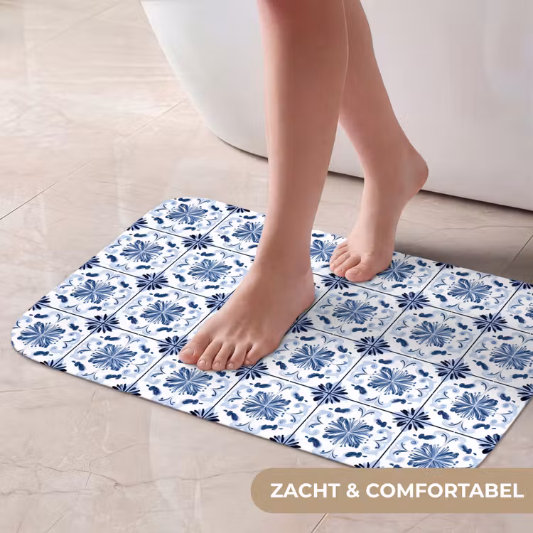 Patroon - Tegel - Blauw Badmat klein 997 -USP_ZachtNL