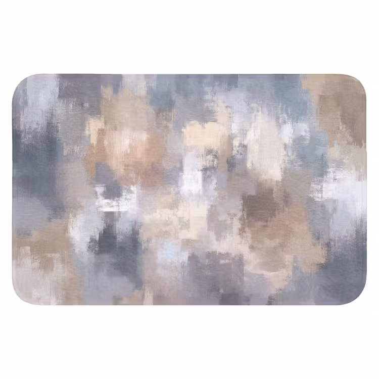 Penseelstreken - Schilderij - Beige Badmat klein -3d