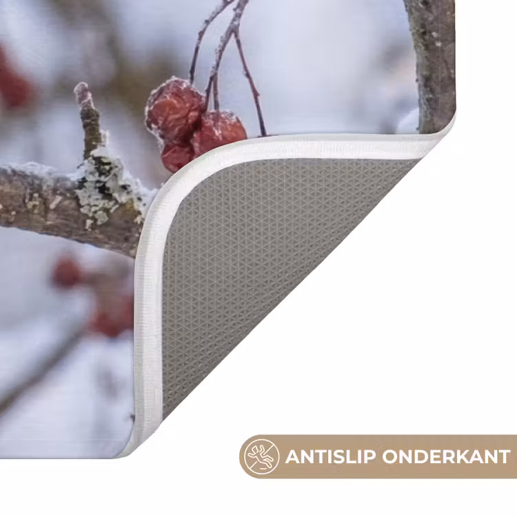 Pestvogel - Bessen - Winter - Natuur Badmat klein -USP_AntislipNL