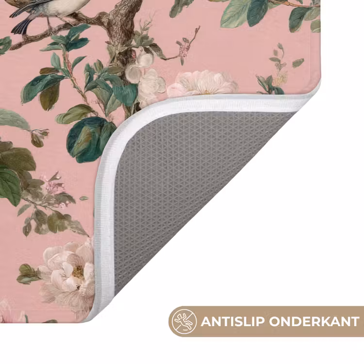 Pioenrozen - Botanisch - Vogel Badmat klein 997 -USP_AntislipNL