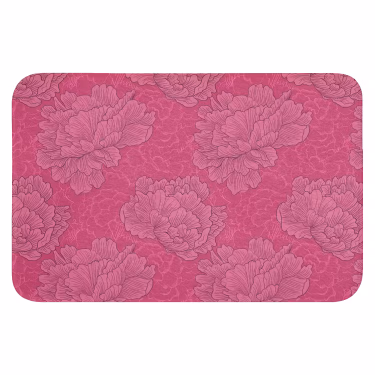 Pioenrozen - Energiek - Roze Badmat klein 997 -3d